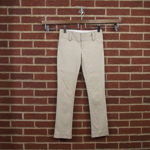 Alice + Olivia Womens Pants Size 2 Chino Khaki Beige Slacks Slim Straight Leg